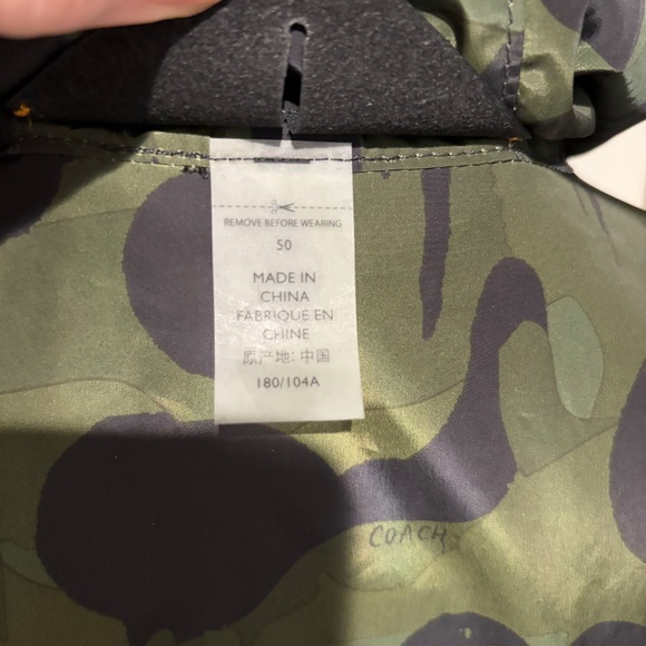 Coach Leather Jacket - Reversible and brand new Black Camo Size 40 - Picture 3 of 11